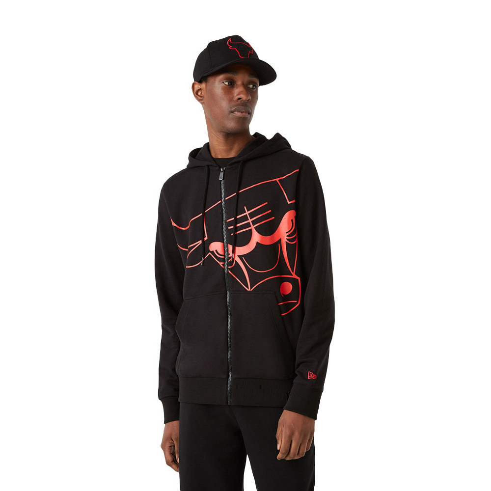 New Era Sweat New Era LOGO BLACK ZIP UP CHICAGO BULLS