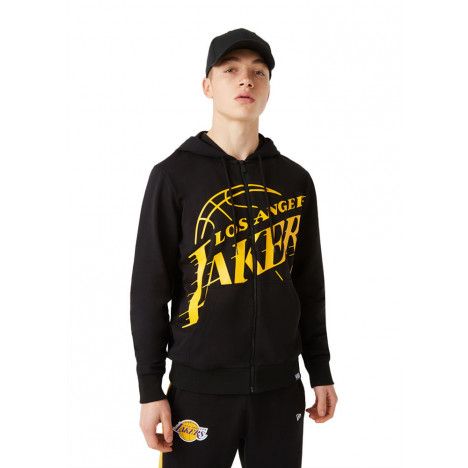 New Era Sweat New Era LOGO BLACK ZIP UP LA LAKERS